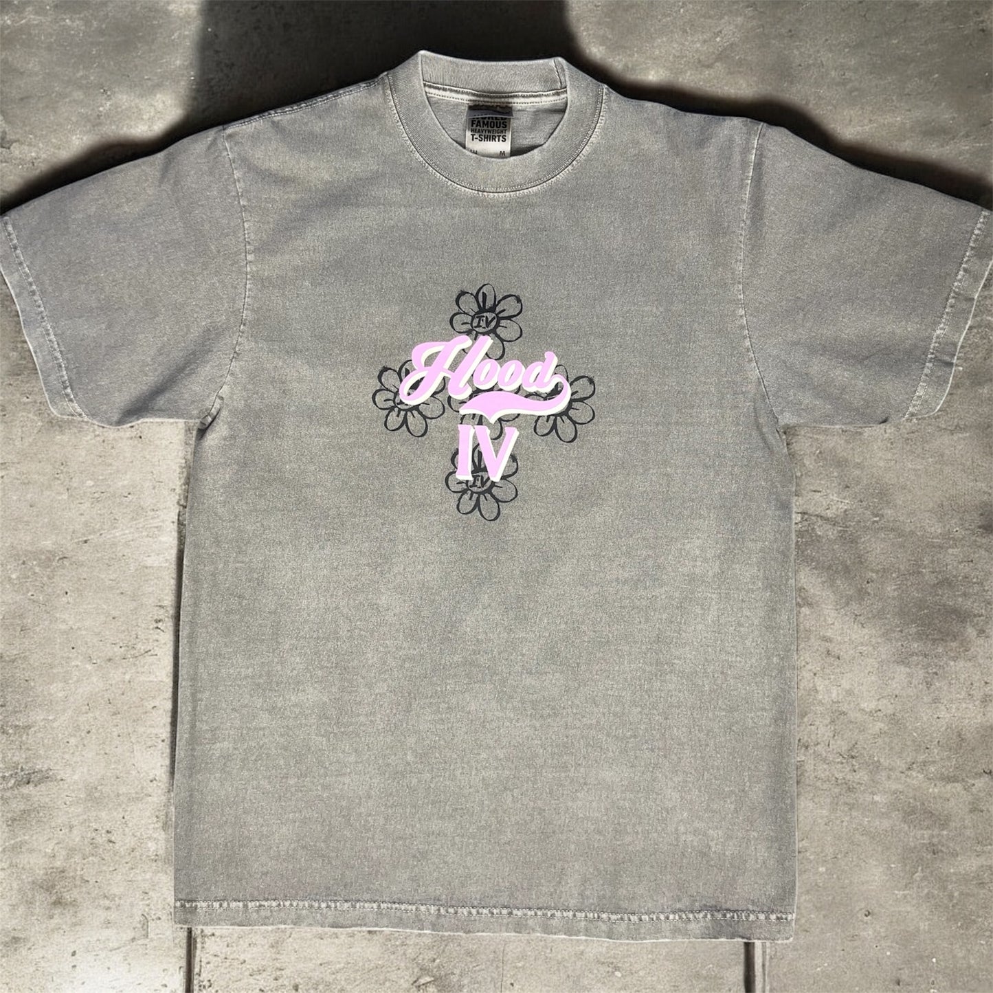 Oversized Premium Floral Tee (GRY)