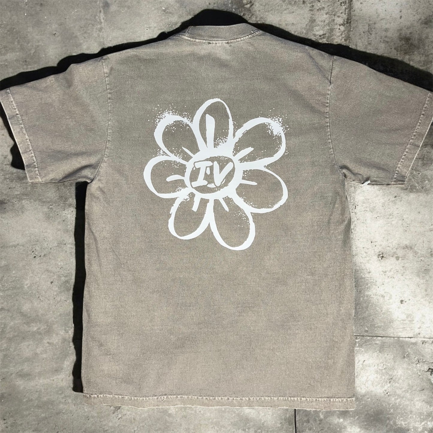 Oversized Premium Floral Tee (GRY)